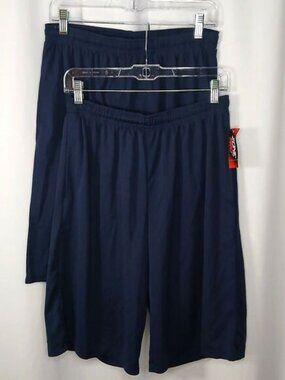 2 pr Zone Pro Athletic Shorts Performance Blue Basketball Pockets NWT Mens Med